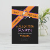 Murder Dinner Crime Tape Szene Halloween Geburtsta Einladung (Stehend Vorderseite)
