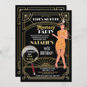 Murder Mystery Birthday Dinner Party Deko der 20er Einladung (Vorne/Hinten)