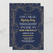 Murder Mystery Birthday Dinner Party der 20er Jahr Einladung (Vorne/Hinten)