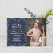 Murder Mystery Birthday Dinner Party Foto der 20er Einladung (Stehend Vorderseite)