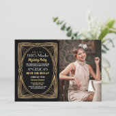 Murder Mystery Birthday Dinner Party Foto der 20er Einladung (Stehend Vorderseite)