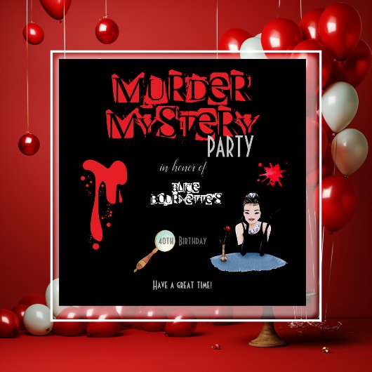 Murder Mystery Birthday Party Black Elegante Serviette
