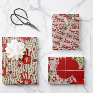 Murder mystery crime fan cold case bloody geschenkpapier set