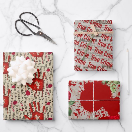 Murder mystery crime fan cold case bloody  geschenkpapier set (Vorderseite)