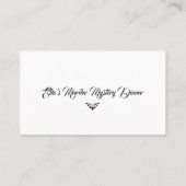 Murder Mystery Dinner Clue  Visitenkarte (Rückseite)