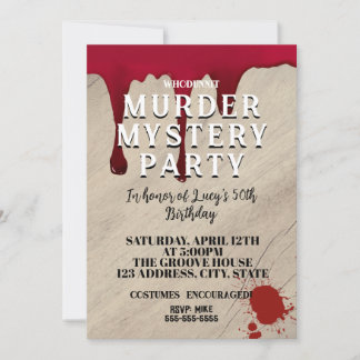 Murder Mystery Dinner Invitation – Bloody Whodunit Einladung