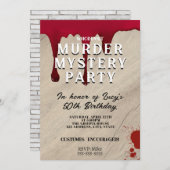 Murder Mystery Dinner Invitation – Bloody Whodunit Einladung (Vorne/Hinten)