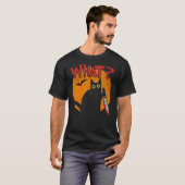Murderous Black Cat with Knife Funny Halloween Bla T-Shirt (Vorne ganz)