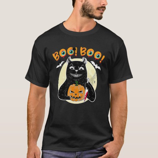 Murderous Cat With Knife T-Shirt (Vorderseite)