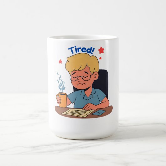 Müred Office Worker Cartoon - Funny Coffee & Work Kaffeetasse (Mittel)