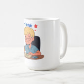 Müred Office Worker Cartoon - Funny Coffee & Work Kaffeetasse (VorderseiteRechts)