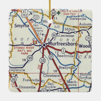 Murfreesboro Vintage Karte Keramikornament