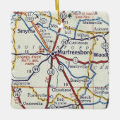 Murfreesboro Vintage Karte Keramikornament (Vorderseite)