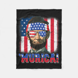Murica Abe Lincoln 4. Juli Murica Patriotic Me Fleecedecke