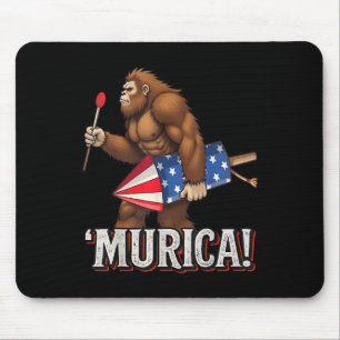 Murica Bigfoot 4. Juli American Flag Sasquatch Mousepad