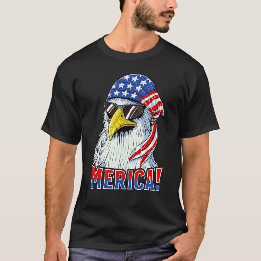 Murica Eagle Mullet Amerikanisch-Amerikanisches Fl T-Shirt (Vorderseite)