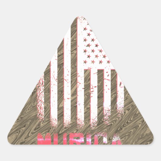 Murica National American Flag Design Dreieckiger Aufkleber (Vorderseite)