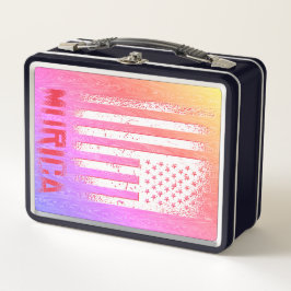 Murica National American Flag Design Metall Brotdose