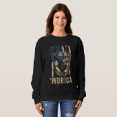 Murica Patriotic German Shepherd 4th of July Dog Sweatshirt (Vorne ganz)