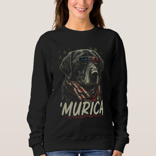 Murica Patriotic Labrador Retriever 4th of July Do Sweatshirt (Vorderseite)