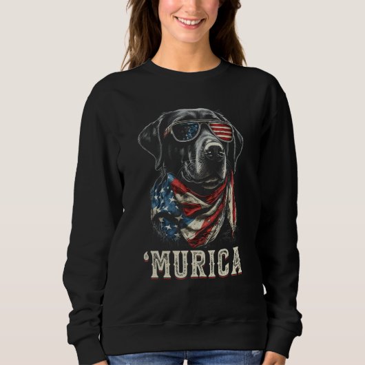 Murica Patriotic Labrador Retriever 4th of July Do Sweatshirt (Vorderseite)