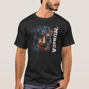 Murica Patriotic Rottweiler 4. Juli Hund 8 T-Shirt