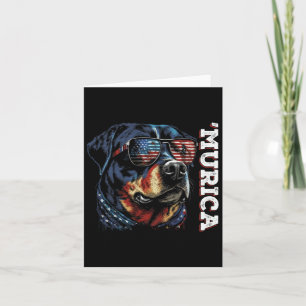 Murica Patriotic Rottweiler 4. Juli Hund Karte