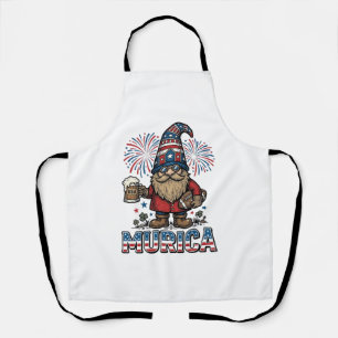 Murica Patriotischer Gnom Bier Vintage-Shirt-Desig Schürze