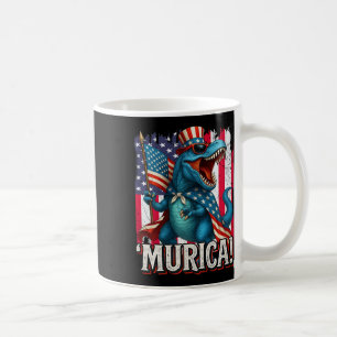 Murica T Rex Dinosaur 4. Juli Amerikanische Flagge Kaffeetasse