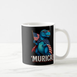 Murica T Rex Dinosaur 4. Juli Amerikanische Flagge Kaffeetasse