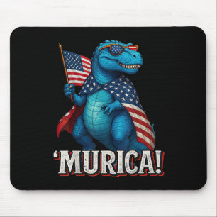 Murica T Rex Dinosaur 4. Juli Amerikanische Flagge Mousepad