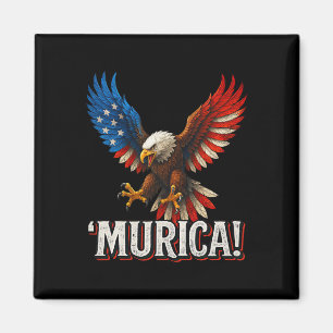 Murica Weißkopfseeadler 4. Juli Amerikanische Flag Magnet
