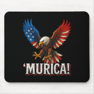 Murica Weißkopfseeadler 4. Juli Amerikanische Flag Mousepad