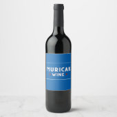 "Murican Wine (Blue) - 4. Juli Weinetikett (Vorderseite)