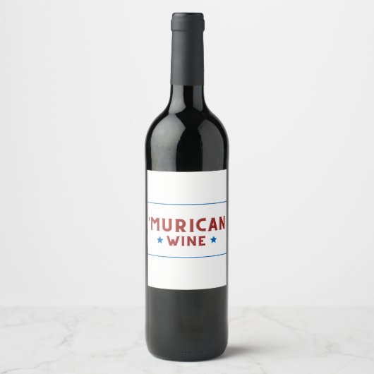"Murican Wine (White) - 4. Juli Weinetikett (Vorderseite)