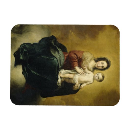 Murillo, Madonna und Kind, Religiöse Kunst Magnet (Horizontal)