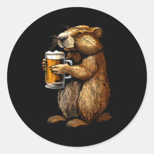 Murmelbier  runder aufkleber
