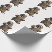 Murmeltier beim Teetrinken Geschenkpapier (Ecke)