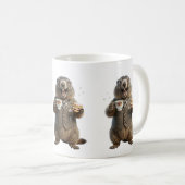 Murmeltier beim Teetrinken Kaffeetasse (VorderseiteRechts)