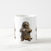 Murmeltier beim Teetrinken Kaffeetasse (Mittel)