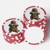 Murmeltier beim Teetrinken Pokerchips (Stapel)