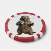 Murmeltier beim Teetrinken Pokerchips (Einzeln)