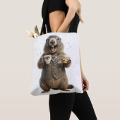 Murmeltier beim Teetrinken Tasche (Von Nahem)