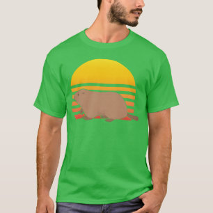 Murmeltier Retro Sonnenuntergang Murmeltier Tier Z T-Shirt
