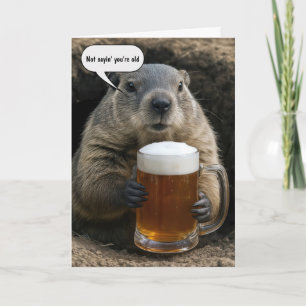 Murmeltier wird alt Geburtstag mit Bierkrug Karte