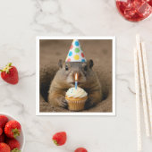 Murmeltier zum Geburtstag mit einem Cupcake Serviette (Beispiel)