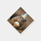 Murmeltier zum Geburtstag mit einem Cupcake Serviette (Ecke)