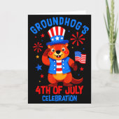 Murmeltiere 4. Juli Feier Patriotischer Ameri Karte (Vorderseite)
