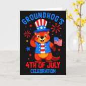 Murmeltiere 4. Juli Feier Patriotischer Ameri Karte (Gelbe Blume)