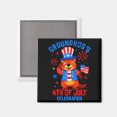 Murmeltiere 4. Juli Feier Patriotischer Ameri Magnet (Vorderseite/Rückseite)